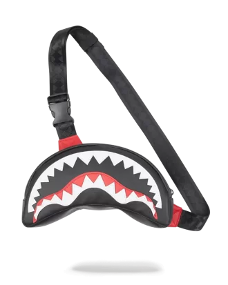 BANDOLERA CON FORMA DE BOCA DE TIBURÓN