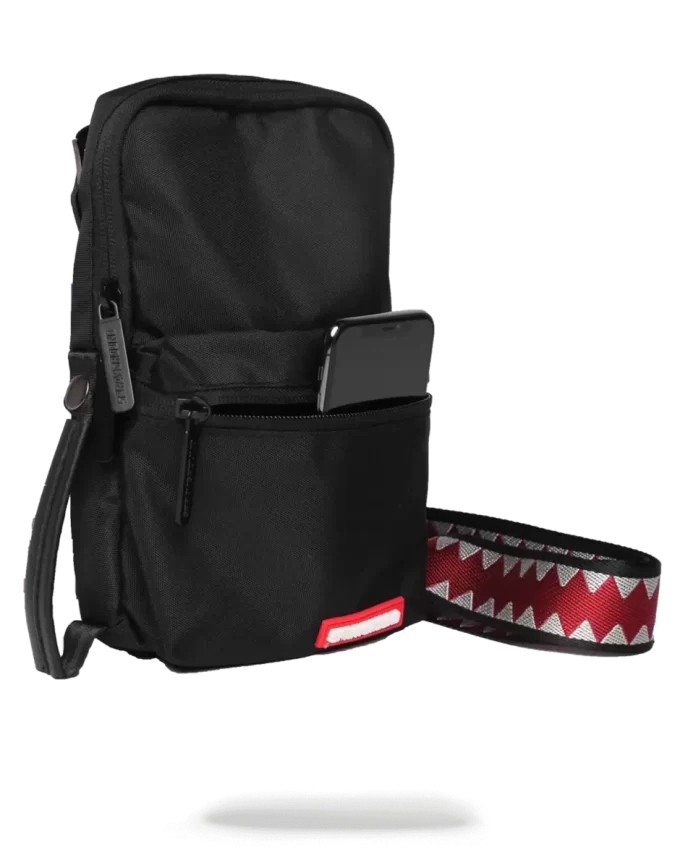 Bandolera mini Shark negra sólida Bandolera mini Shark negra sólida