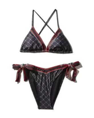 Bikini con estampado de dinero de medianoche