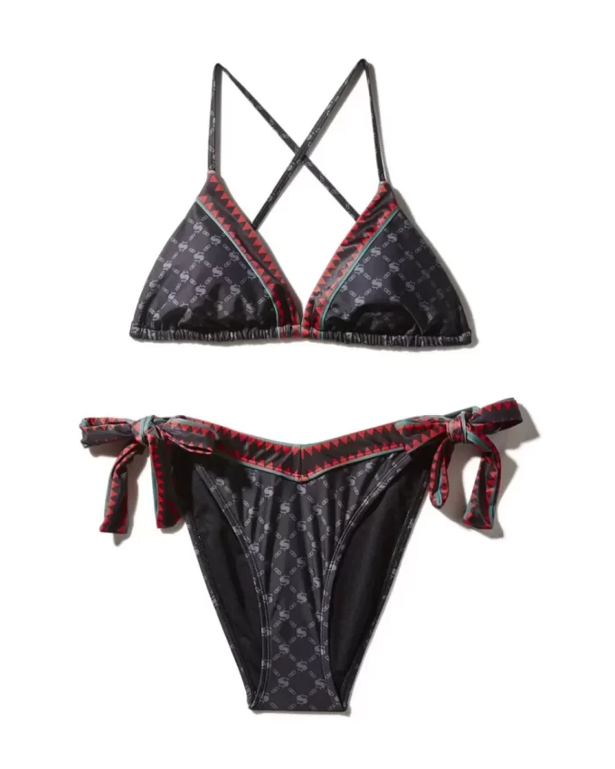 Bikini con estampado de dinero de medianoche Bikini con estampado de dinero de medianoche