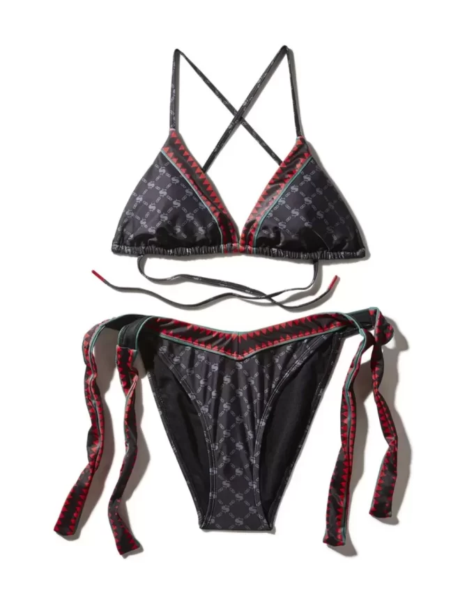 Bikini con estampado de dinero de medianoche Bikini con estampado de dinero de medianoche