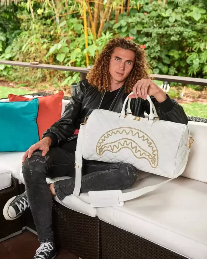 BOLSA DE BOLSA TIBURÓN CADENA ORO RIVIERA LE BLANC BOLSA DE BOLSA TIBURÓN CADENA ORO RIVIERA LE BLANC