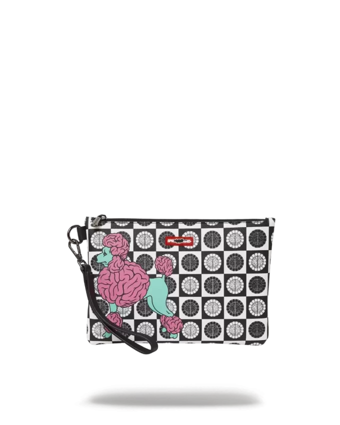Bolsa de bolsillo de la colaboración de Ron English con estampado de cuadros de caniche