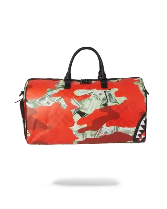 Bolsa de lona con estampado de camuflaje (rojo)