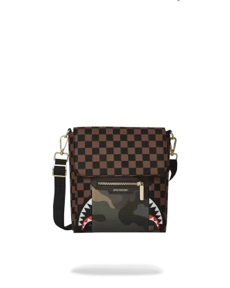 BOLSO BANDOLERA CON CREMALLERA EXTERIOR DORADO SHARKS IN PARIS