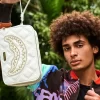 BOLSO DE ASEO RIVIERA LE BLANC CON CADENA DORADA Y DISQUERO BOLSO DE ASEO RIVIERA LE BLANC CON CADENA DORADA Y DISQUERO