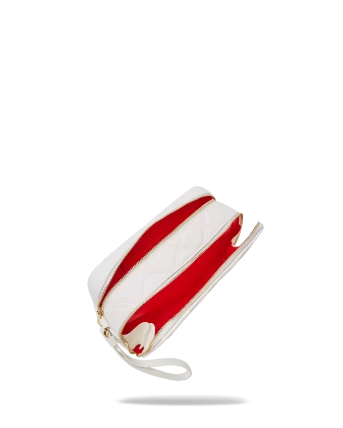 BOLSO DE ASEO RIVIERA LE BLANC CON CADENA DORADA Y DISQUERO BOLSO DE ASEO RIVIERA LE BLANC CON CADENA DORADA Y DISQUERO