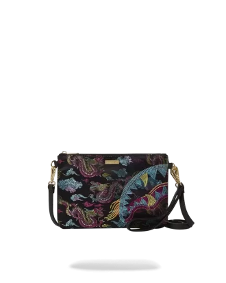Bolso de mano cruzado con dragones bordados