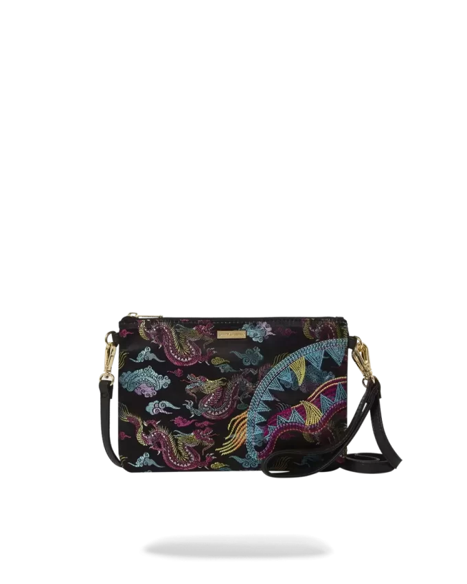 Bolso de mano cruzado con dragones bordados