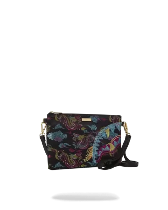 Bolso de mano cruzado con dragones bordados