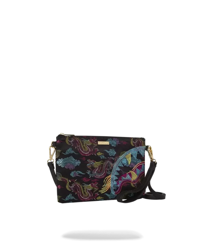 Bolso de mano cruzado con dragones bordados