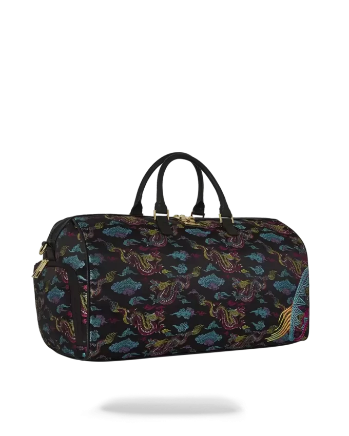 BOLSO DE VIAJE CON DRAGONES BORDADOS BOLSO DE VIAJE CON DRAGONES BORDADOS