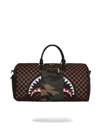 BOLSO DE VIAJE EXTERIOR CON CREMALLERA DORADA Y BOLSILLO CON CREMALLERA «TIBURONES EN PARÍS»