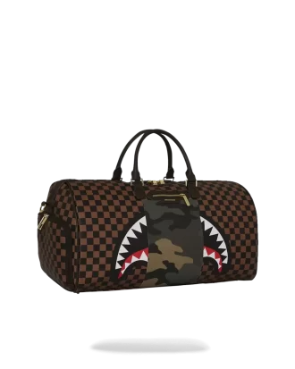 BOLSO DE VIAJE EXTERIOR CON CREMALLERA DORADA Y BOLSILLO CON CREMALLERA «TIBURONES EN PARÍS»