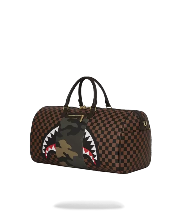 BOLSO DE VIAJE EXTERIOR CON CREMALLERA DORADA Y BOLSILLO CON CREMALLERA «TIBURONES EN PARÍS» BOLSO DE VIAJE EXTERIOR CON CREMALLERA DORADA Y BOLSILLO CON CREMALLERA «TIBURONES EN PARÍS»