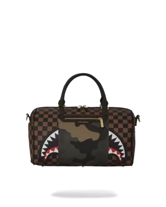 BOLSO DE VIAJE MINI TIBURONES EN PARÍS CON BOLSILLO EXTERIOR CON CREMALLERA DORADA