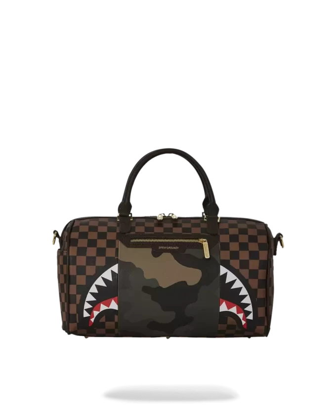 BOLSO DE VIAJE MINI TIBURONES EN PARÍS CON BOLSILLO EXTERIOR CON CREMALLERA DORADA BOLSO DE VIAJE MINI TIBURONES EN PARÍS CON BOLSILLO EXTERIOR CON CREMALLERA DORADA