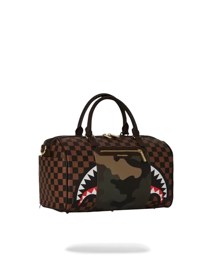 BOLSO DE VIAJE MINI TIBURONES EN PARÍS CON BOLSILLO EXTERIOR CON CREMALLERA DORADA BOLSO DE VIAJE MINI TIBURONES EN PARÍS CON BOLSILLO EXTERIOR CON CREMALLERA DORADA