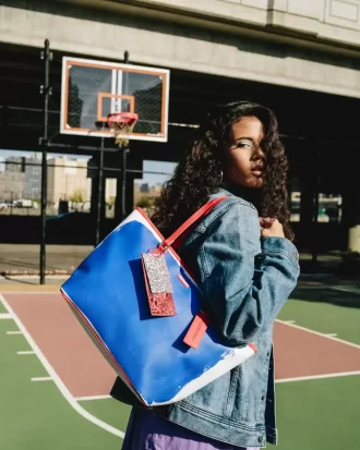 Bolso tote artístico The Big Blue Purse de Keith Haring