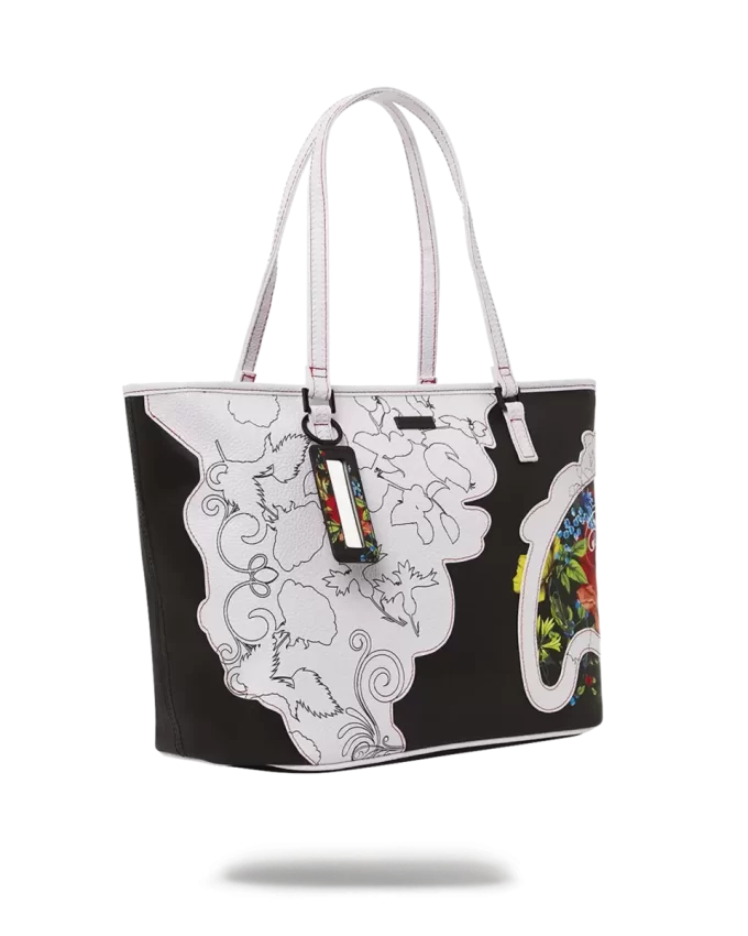 Bolso tote con corte floral Bolso tote con corte floral
