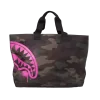 Bolso tote con estampado de tiburón y plantilla rosa Bolso tote con estampado de tiburón y plantilla rosa