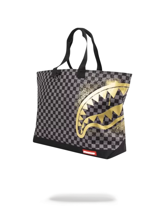 Bolso tote con estampado dorado de tiburones en París Bolso tote con estampado dorado de tiburones en París