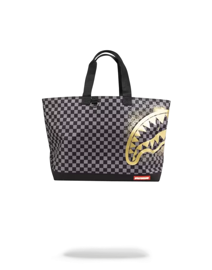 Bolso tote con estampado dorado de tiburones en París Bolso tote con estampado dorado de tiburones en París