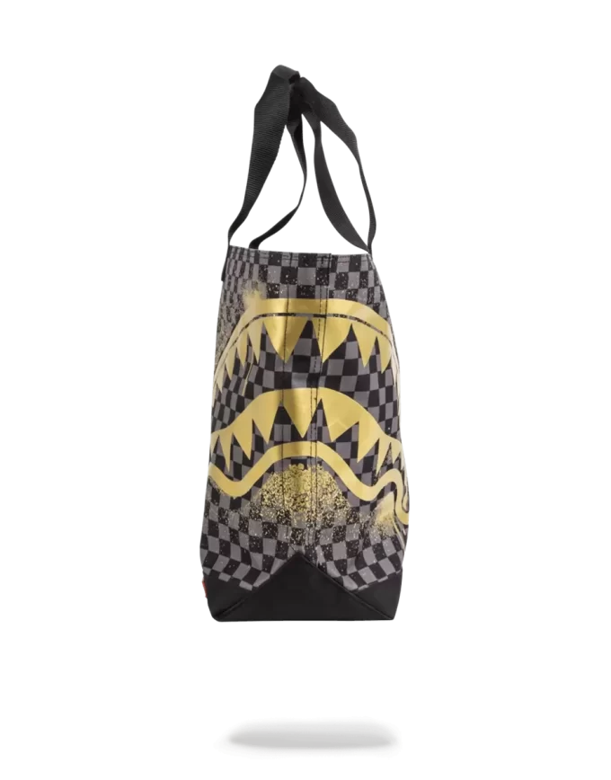 Bolso tote con estampado dorado de tiburones en París Bolso tote con estampado dorado de tiburones en París