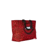 Bolso tote con labios de leopardo rojo Bolso tote con labios de leopardo rojo