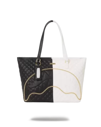 Bolso tote de tiburón acolchado dividido de nivel superior