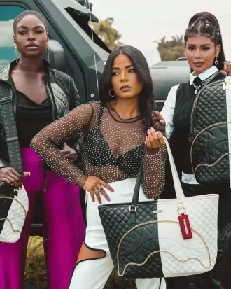 Bolso tote de tiburón acolchado dividido de nivel superior