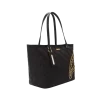 Bolso tote de tiburón con cadena dorada y acolchado negro Bolso tote de tiburón con cadena dorada y acolchado negro