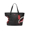 Bolso tote gris con estampado de mordida de tiburón en París Bolso tote gris con estampado de mordida de tiburón en París