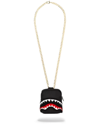 CADENA DE MOCHILA DE TIBURÓN DE CHENILLA NEGRA