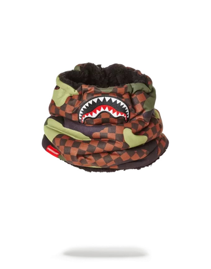 Calentador de cuello con estampado de camuflaje a cuadros