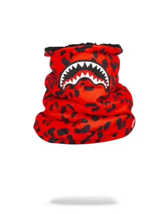 Calentador de cuello de leopardo rojo