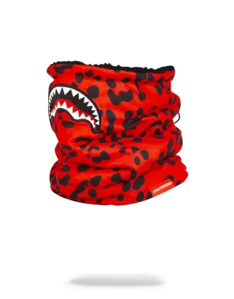 Calentador de cuello de leopardo rojo