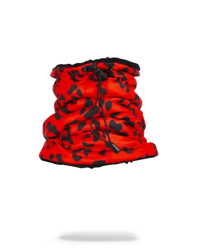 Calentador de cuello de leopardo rojo