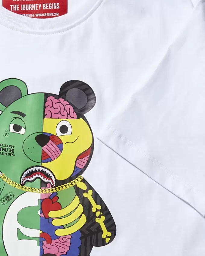 CAMISETA BLANCA DE ANATOMÍA JUVENIL CON OSO