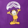CAMISETA CON ESTAMPADO DE BOCA DE TIBURÓN DE GARFIELD (MORADA)
