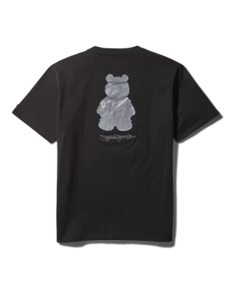 CAMISETA DE MANGA CORTA CON ESTAMPADO DE OSO DE DINERO (NEGRA)