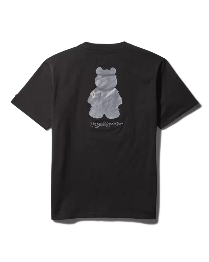 CAMISETA DE MANGA CORTA CON ESTAMPADO DE OSO DE DINERO (NEGRA)