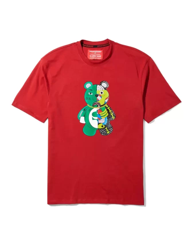 CAMISETA ROJA DE ANATOMÍA DEL OSO PARA JÓVENES