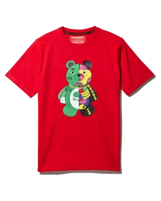 CAMISETA ROJA DE ANATOMÍA DEL OSO PARA JÓVENES