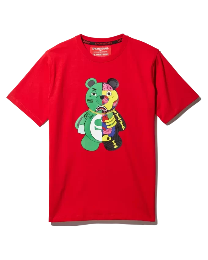 CAMISETA ROJA DE ANATOMÍA DEL OSO PARA JÓVENES