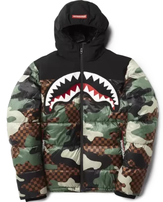 Chaqueta acolchada de camuflaje a cuadros