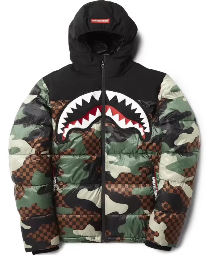 Chaqueta acolchada de camuflaje a cuadros Chaqueta acolchada de camuflaje a cuadros