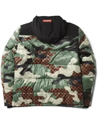 Chaqueta acolchada de camuflaje a cuadros