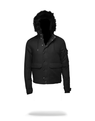 CHAQUETA CHOPPER NEGRA SÓLIDA