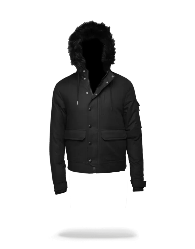 CHAQUETA CHOPPER NEGRA SÓLIDA CHAQUETA CHOPPER NEGRA SÓLIDA